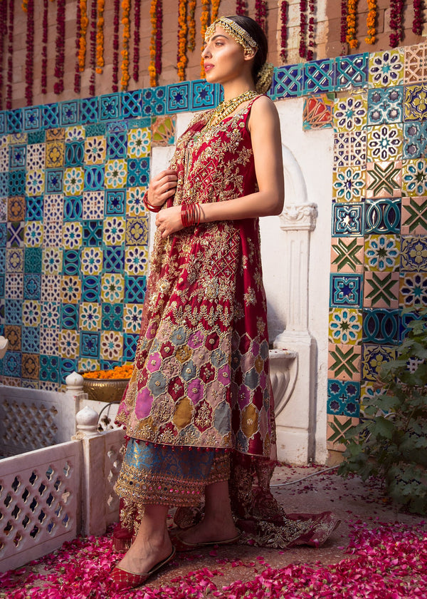 Zainab Salman Red Anari Bridal Organza (AY0018)